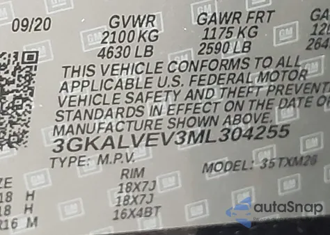 2021 GMC Terrain Awd Slt из США, поврежденный, VIN 3GKALVEV3ML304255